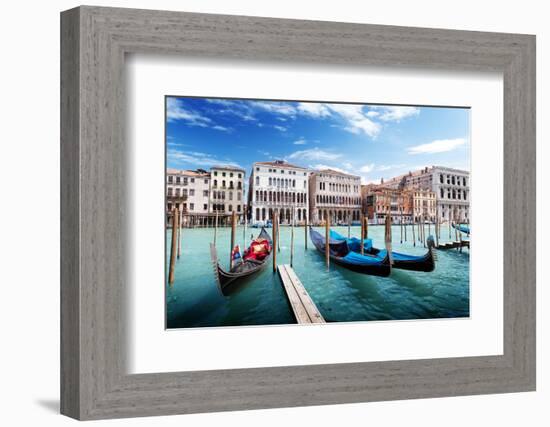 Gondolas in Venice, Italy.-Iakov Kalinin-Framed Photographic Print