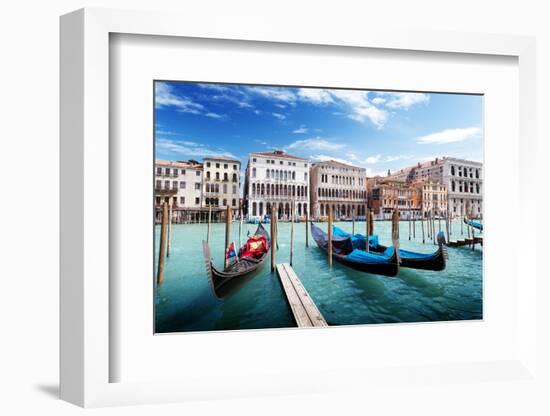 Gondolas in Venice, Italy.-Iakov Kalinin-Framed Photographic Print