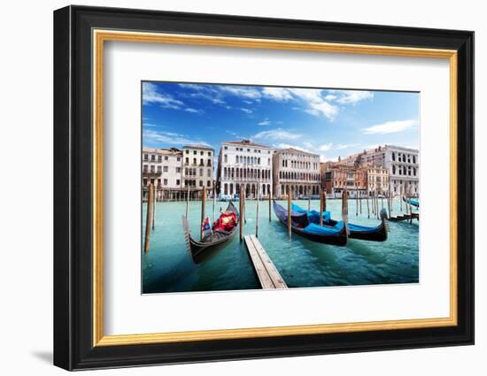 Gondolas in Venice, Italy.-Iakov Kalinin-Framed Photographic Print