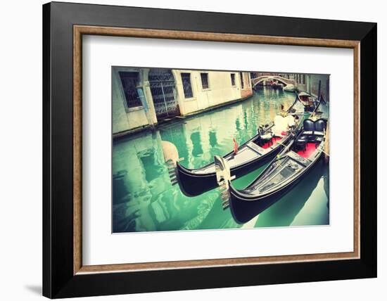 Gondolas in Venice-Zoom-zoom-Framed Photographic Print