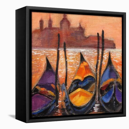 Gondolas In Venice-balaikin2009-Framed Stretched Canvas