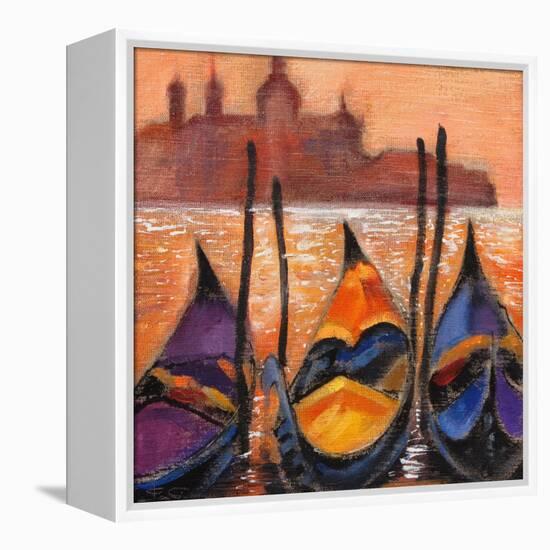 Gondolas In Venice-balaikin2009-Framed Stretched Canvas