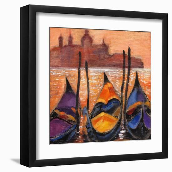 Gondolas In Venice-balaikin2009-Framed Art Print