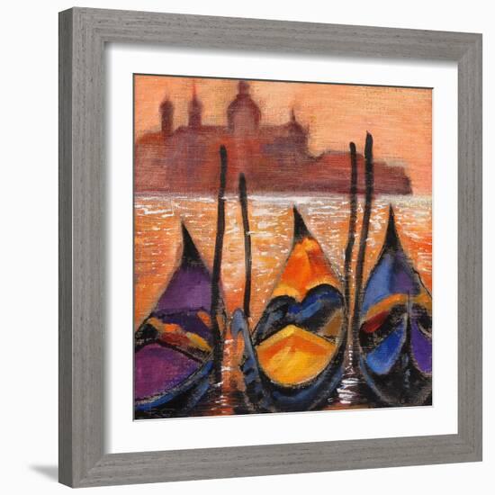 Gondolas In Venice-balaikin2009-Framed Art Print