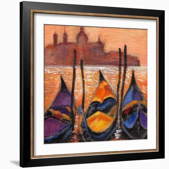 Gondolas In Venice-balaikin2009-Framed Art Print