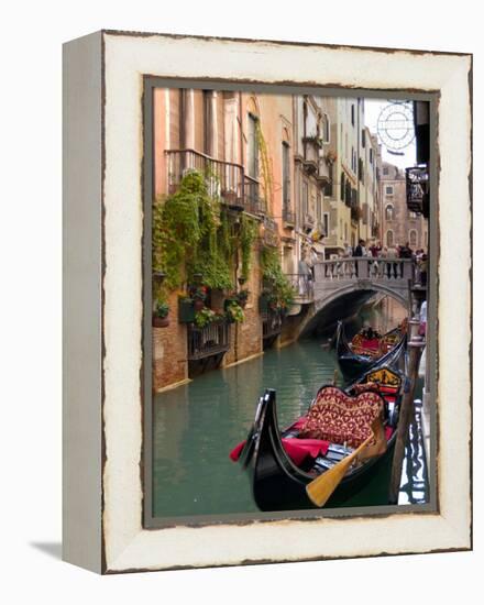 Gondolas Moored along Grand Canal, Venice, Italy-Lisa S^ Engelbrecht-Framed Premier Image Canvas