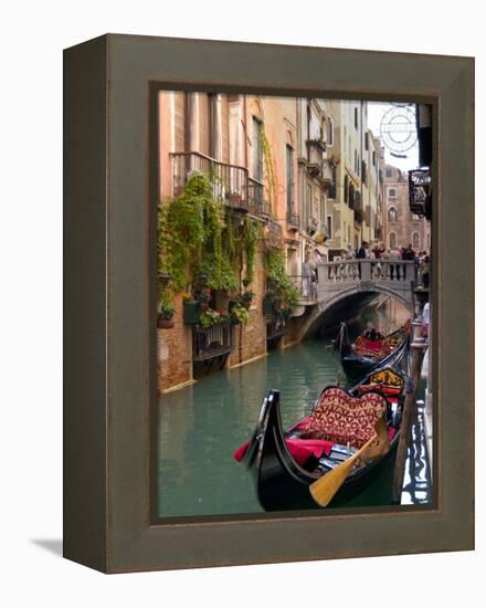 Gondolas Moored along Grand Canal, Venice, Italy-Lisa S^ Engelbrecht-Framed Premier Image Canvas