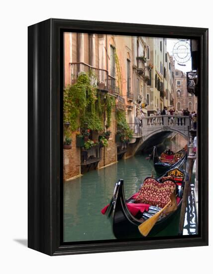 Gondolas Moored along Grand Canal, Venice, Italy-Lisa S^ Engelbrecht-Framed Premier Image Canvas