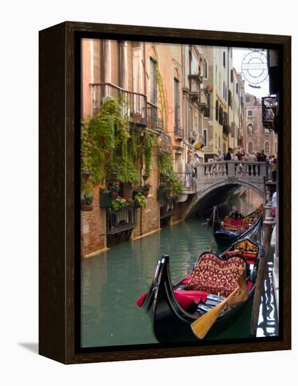 Gondolas Moored along Grand Canal, Venice, Italy-Lisa S^ Engelbrecht-Framed Premier Image Canvas