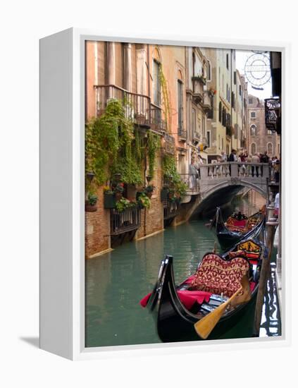 Gondolas Moored along Grand Canal, Venice, Italy-Lisa S^ Engelbrecht-Framed Premier Image Canvas