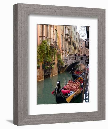 Gondolas Moored along Grand Canal, Venice, Italy-Lisa S^ Engelbrecht-Framed Photographic Print