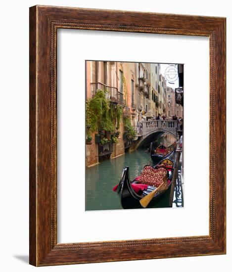 Gondolas Moored along Grand Canal, Venice, Italy-Lisa S^ Engelbrecht-Framed Photographic Print