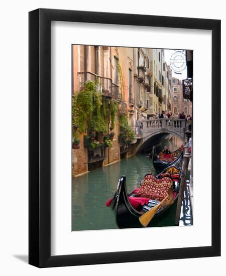 Gondolas Moored along Grand Canal, Venice, Italy-Lisa S^ Engelbrecht-Framed Photographic Print