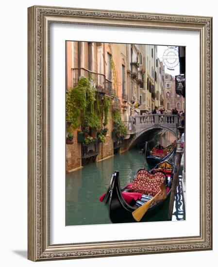 Gondolas Moored along Grand Canal, Venice, Italy-Lisa S^ Engelbrecht-Framed Photographic Print