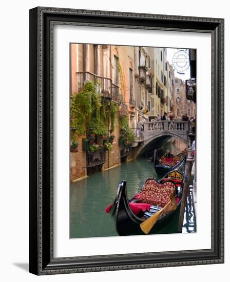 Gondolas Moored along Grand Canal, Venice, Italy-Lisa S^ Engelbrecht-Framed Photographic Print