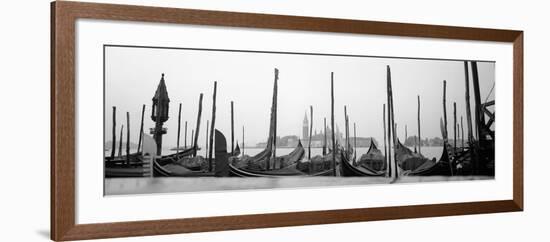 Gondolas Moored at a Harbor, San Marco Giardinetti, Venice, Italy--Framed Photographic Print