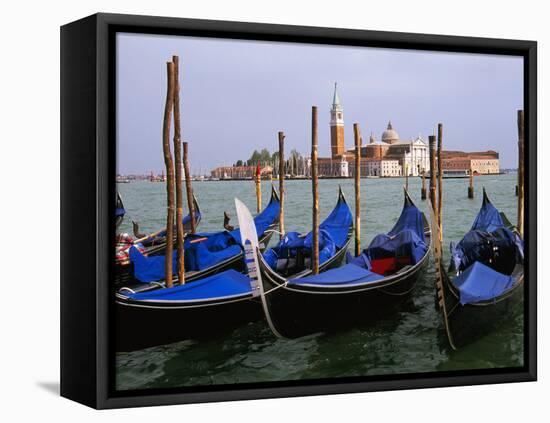 Gondolas near Piazza San Marco, Venice, Italy-Tom Haseltine-Framed Premier Image Canvas