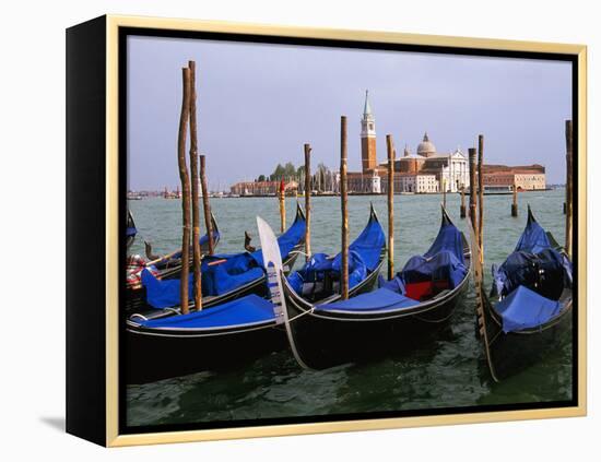 Gondolas near Piazza San Marco, Venice, Italy-Tom Haseltine-Framed Premier Image Canvas