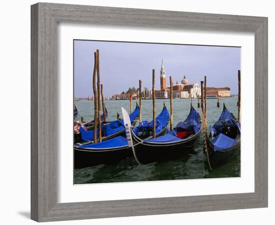 Gondolas near Piazza San Marco, Venice, Italy-Tom Haseltine-Framed Photographic Print