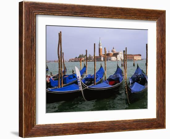 Gondolas near Piazza San Marco, Venice, Italy-Tom Haseltine-Framed Photographic Print