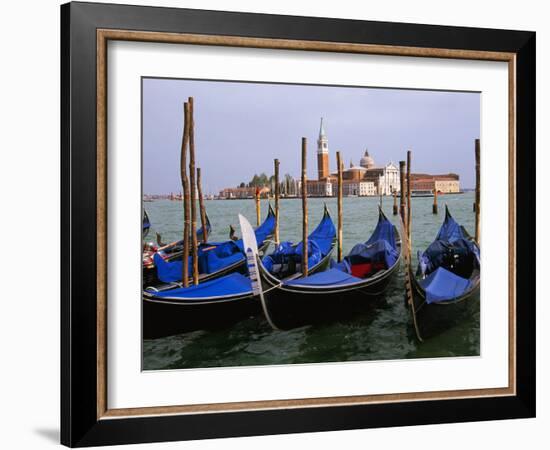 Gondolas near Piazza San Marco, Venice, Italy-Tom Haseltine-Framed Photographic Print