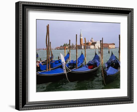 Gondolas near Piazza San Marco, Venice, Italy-Tom Haseltine-Framed Photographic Print