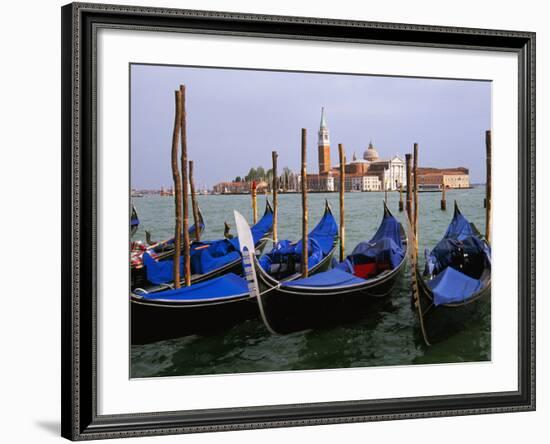 Gondolas near Piazza San Marco, Venice, Italy-Tom Haseltine-Framed Photographic Print