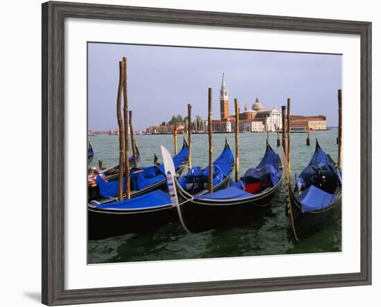 Gondolas near Piazza San Marco, Venice, Italy-Tom Haseltine-Framed Photographic Print