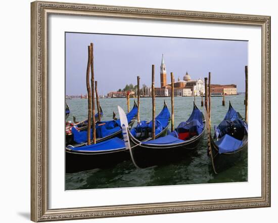 Gondolas near Piazza San Marco, Venice, Italy-Tom Haseltine-Framed Photographic Print