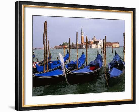 Gondolas near Piazza San Marco, Venice, Italy-Tom Haseltine-Framed Photographic Print