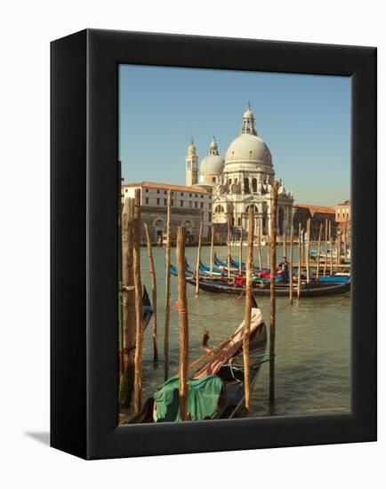 Gondolas near the Grand Canal and the Santa Maria Della Salute, Venice, Italy-Janis Miglavs-Framed Premier Image Canvas