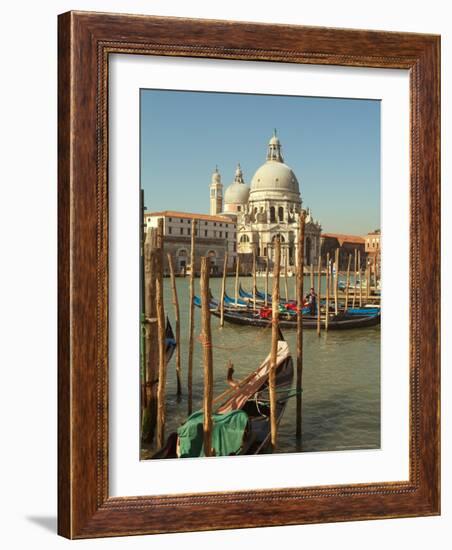 Gondolas near the Grand Canal and the Santa Maria Della Salute, Venice, Italy-Janis Miglavs-Framed Photographic Print