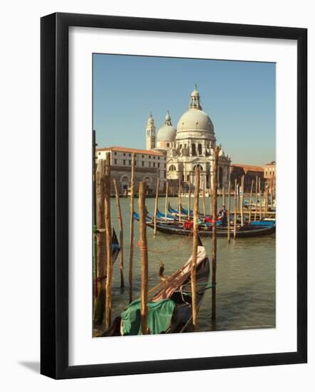 Gondolas near the Grand Canal and the Santa Maria Della Salute, Venice, Italy-Janis Miglavs-Framed Photographic Print