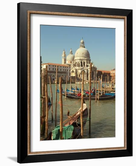 Gondolas near the Grand Canal and the Santa Maria Della Salute, Venice, Italy-Janis Miglavs-Framed Photographic Print