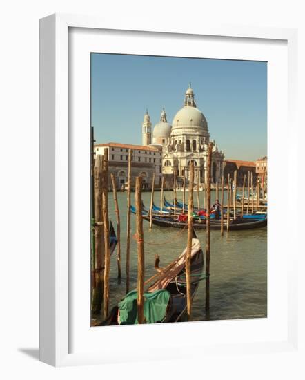 Gondolas near the Grand Canal and the Santa Maria Della Salute, Venice, Italy-Janis Miglavs-Framed Photographic Print