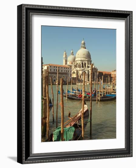 Gondolas near the Grand Canal and the Santa Maria Della Salute, Venice, Italy-Janis Miglavs-Framed Photographic Print