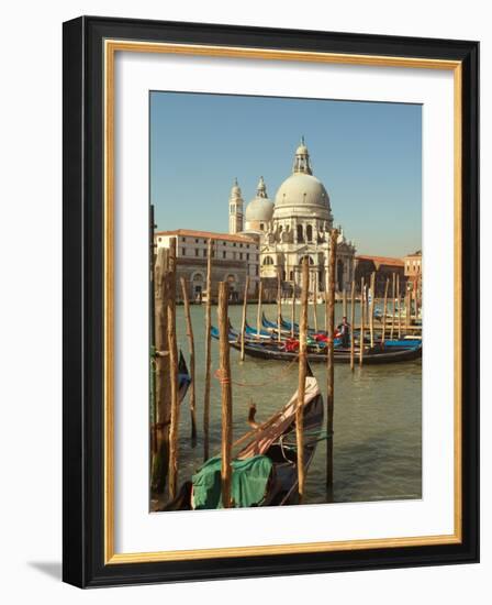 Gondolas near the Grand Canal and the Santa Maria Della Salute, Venice, Italy-Janis Miglavs-Framed Photographic Print