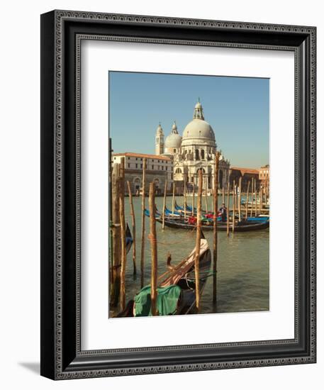 Gondolas near the Grand Canal and the Santa Maria Della Salute, Venice, Italy-Janis Miglavs-Framed Photographic Print