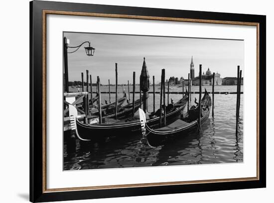 Gondolas of St Marks Square, Venice, Italy-George Oze-Framed Photographic Print