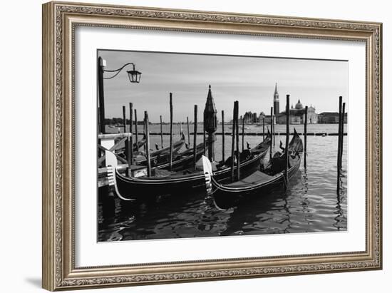 Gondolas of St Marks Square, Venice, Italy-George Oze-Framed Photographic Print