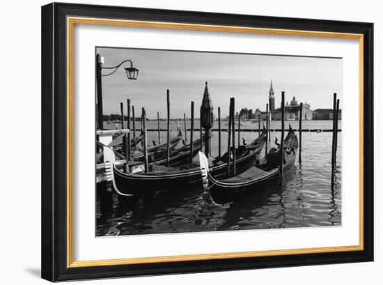 Gondolas of St Marks Square, Venice, Italy-George Oze-Framed Photographic Print