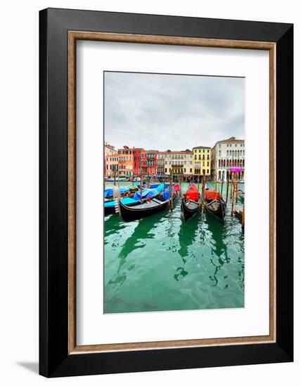 Gondolas on Grand Canal, Venice, Italy-Zoom-zoom-Framed Photographic Print