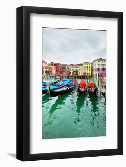 Gondolas on Grand Canal, Venice, Italy-Zoom-zoom-Framed Photographic Print