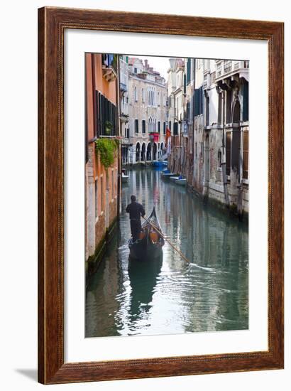 Gondolas on the Canals of Venice, Italy-Terry Eggers-Framed Photographic Print