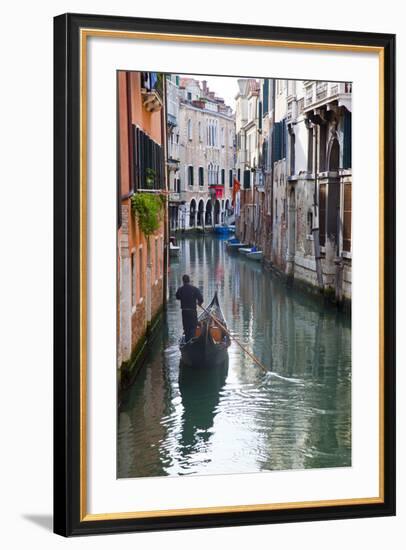 Gondolas on the Canals of Venice, Italy-Terry Eggers-Framed Photographic Print