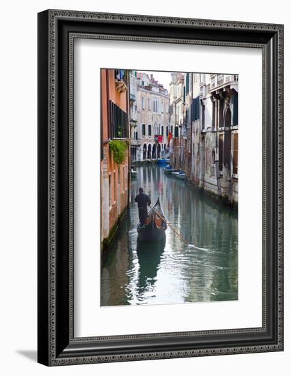 Gondolas on the Canals of Venice, Italy-Terry Eggers-Framed Photographic Print