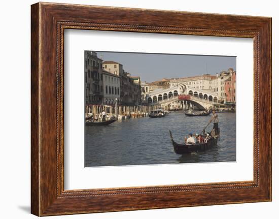 Gondolas on the Grand Canal at the Rialto Bridge, Venice, Unesco World Heritage Site, Veneto, Italy-James Emmerson-Framed Photographic Print