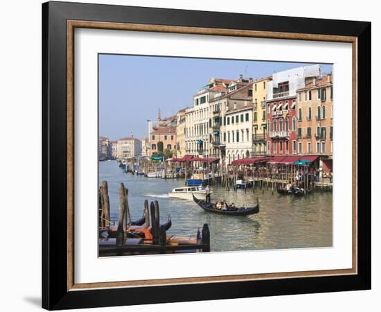 Gondolas on the Grand Canal, Venice, UNESCO World Heritage Site, Veneto, Italy, Europe-Amanda Hall-Framed Photographic Print