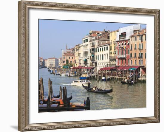 Gondolas on the Grand Canal, Venice, UNESCO World Heritage Site, Veneto, Italy, Europe-Amanda Hall-Framed Photographic Print