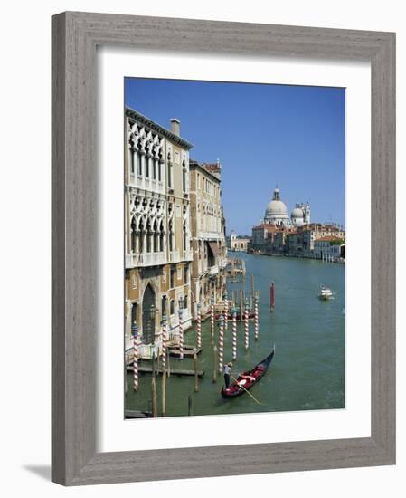 Gondolas on the Grand Canal with Santa Maria Della Salute in the Background, Venice, Veneto, Italy-Lightfoot Jeremy-Framed Photographic Print